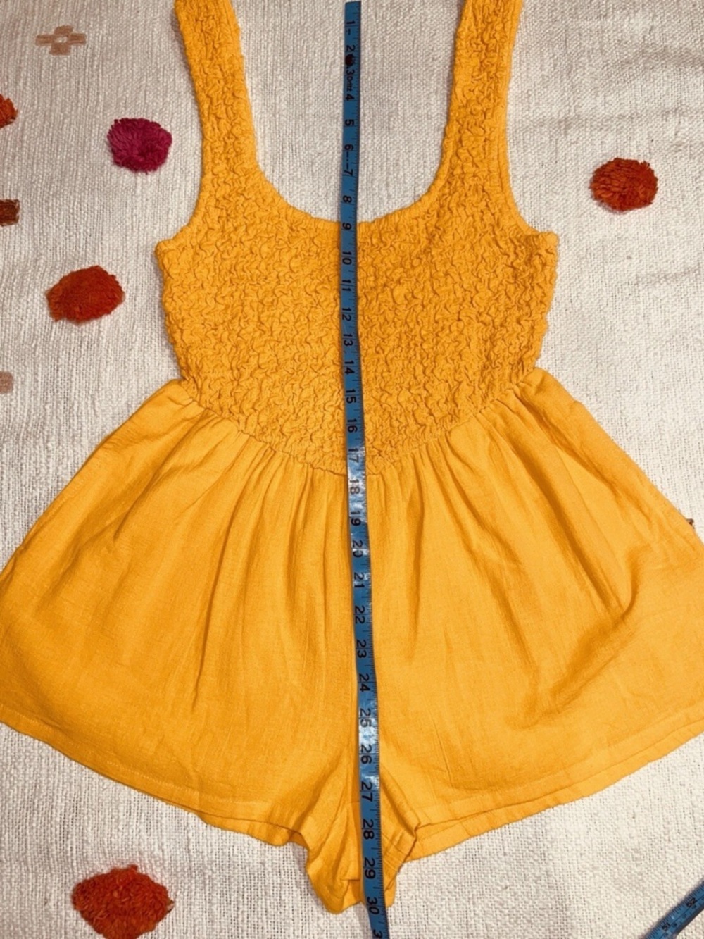 NWOT Free People Juliette Romper XS Cantaloupe Orange/Yellow - Picture 12 of 16